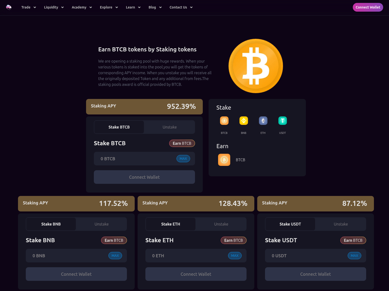 Screenshot of btcb-sushi.xyz