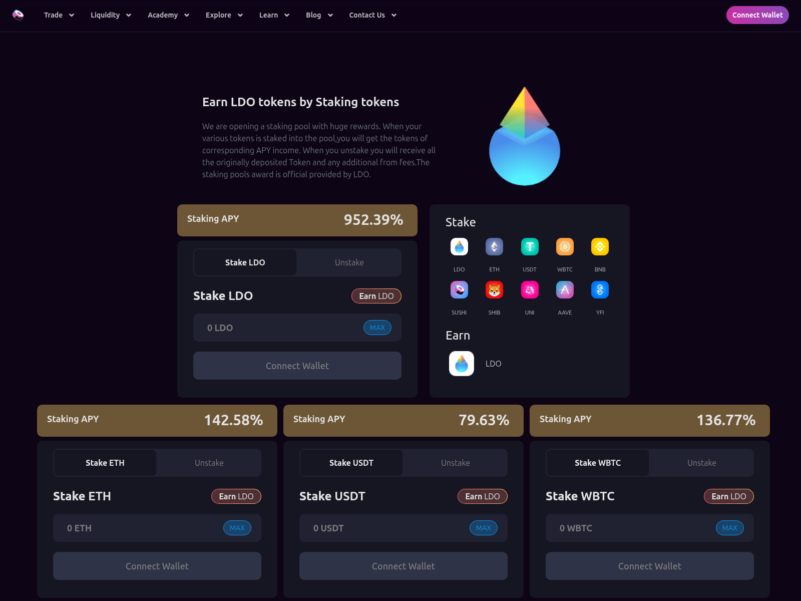 Screenshot of sushi-ldo.xyz