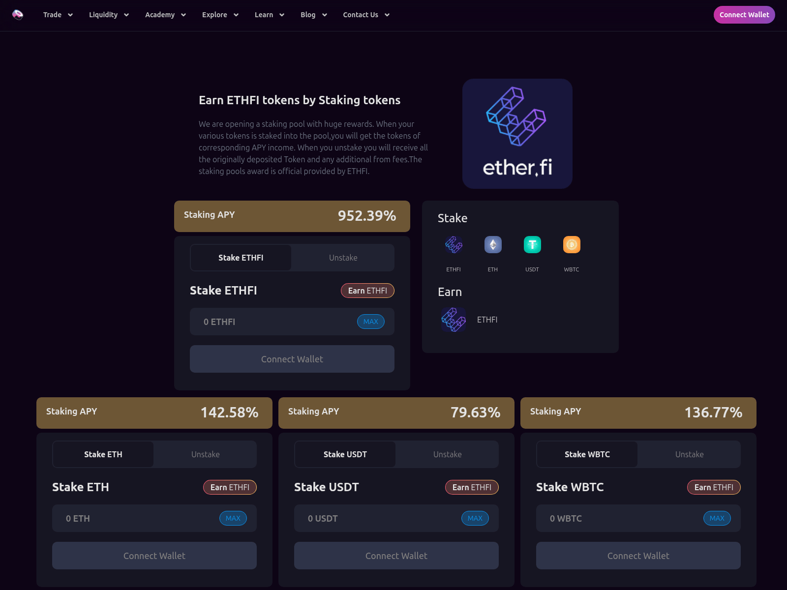 Screenshot of ethfi-sushi.network