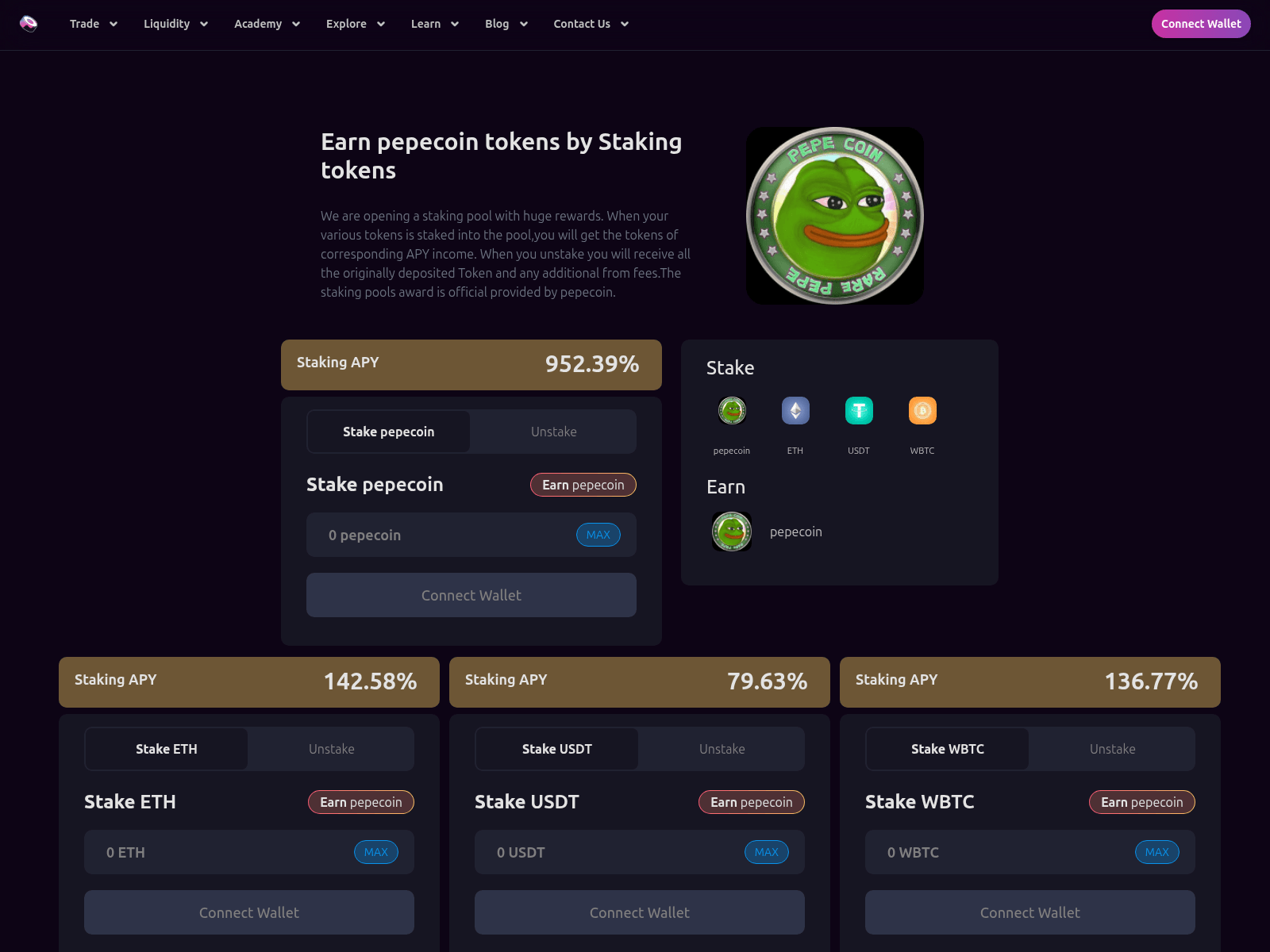 Screenshot of sushi-pepecoin.top