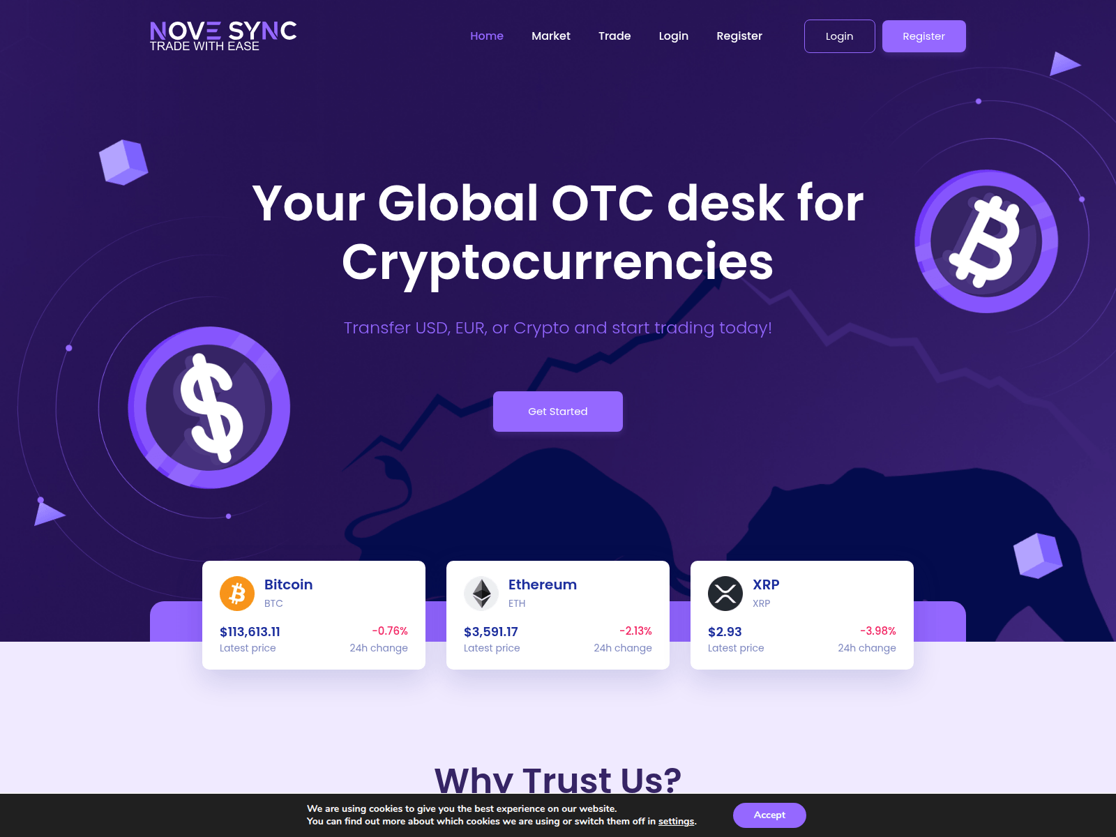 Screenshot of novesync.com