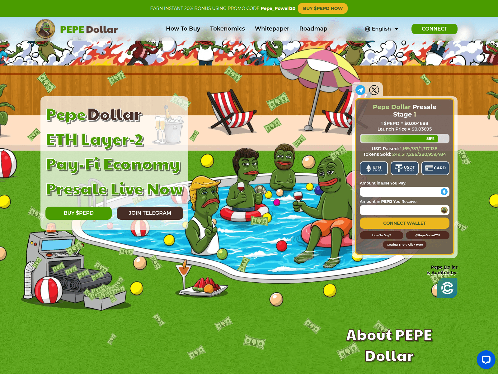 Screenshot of pepedollar.io