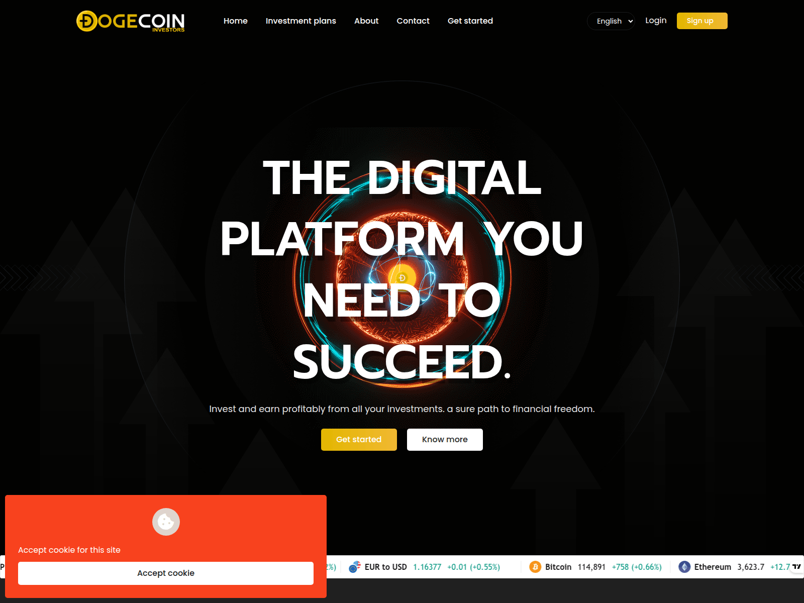 Screenshot of dogecoinvestors.com