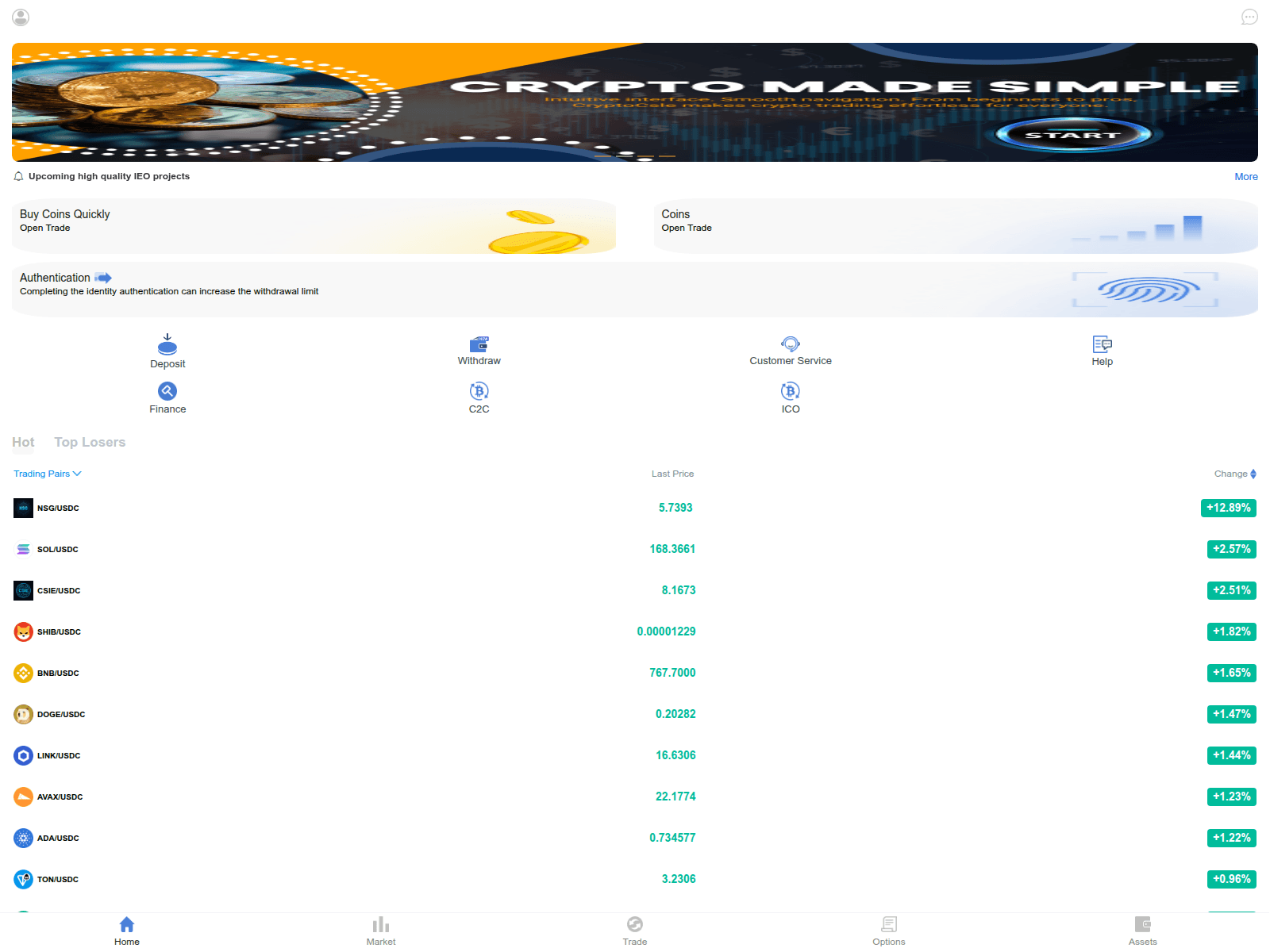Screenshot of cryptoslx.com