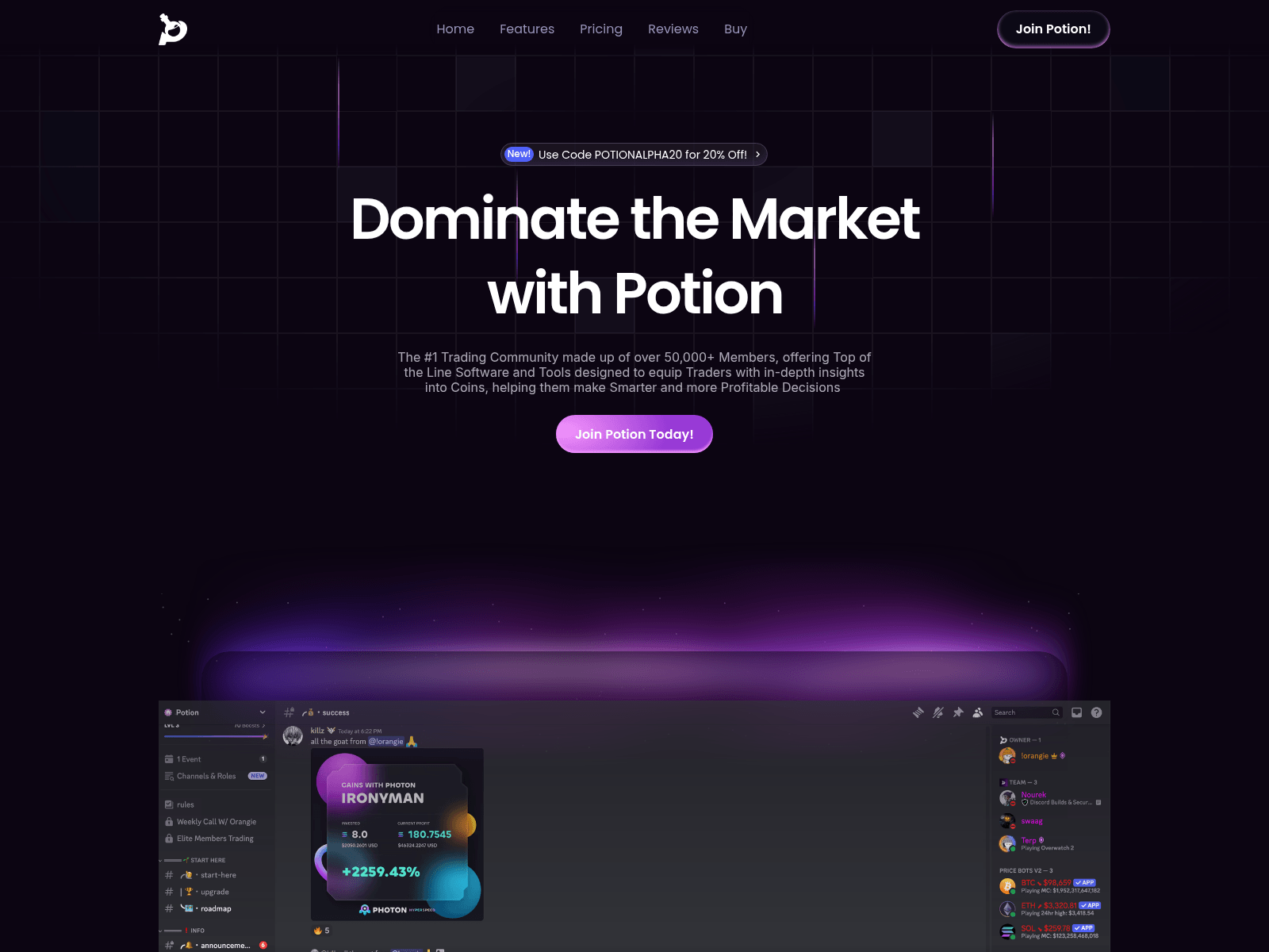 Screenshot of potionalpha.com