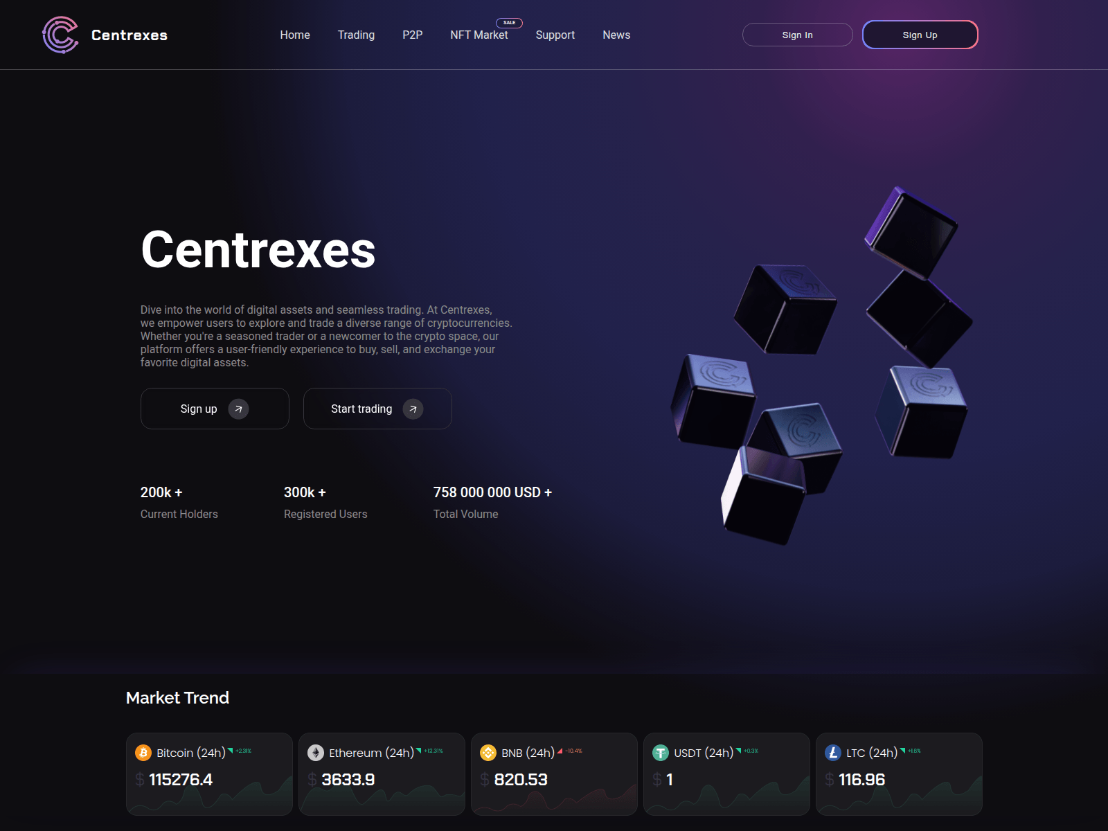 Screenshot of centrexes.com