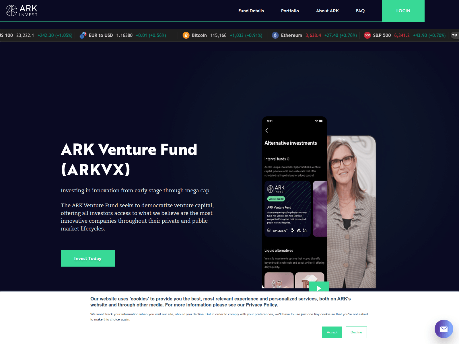 Screenshot of arkventure.net