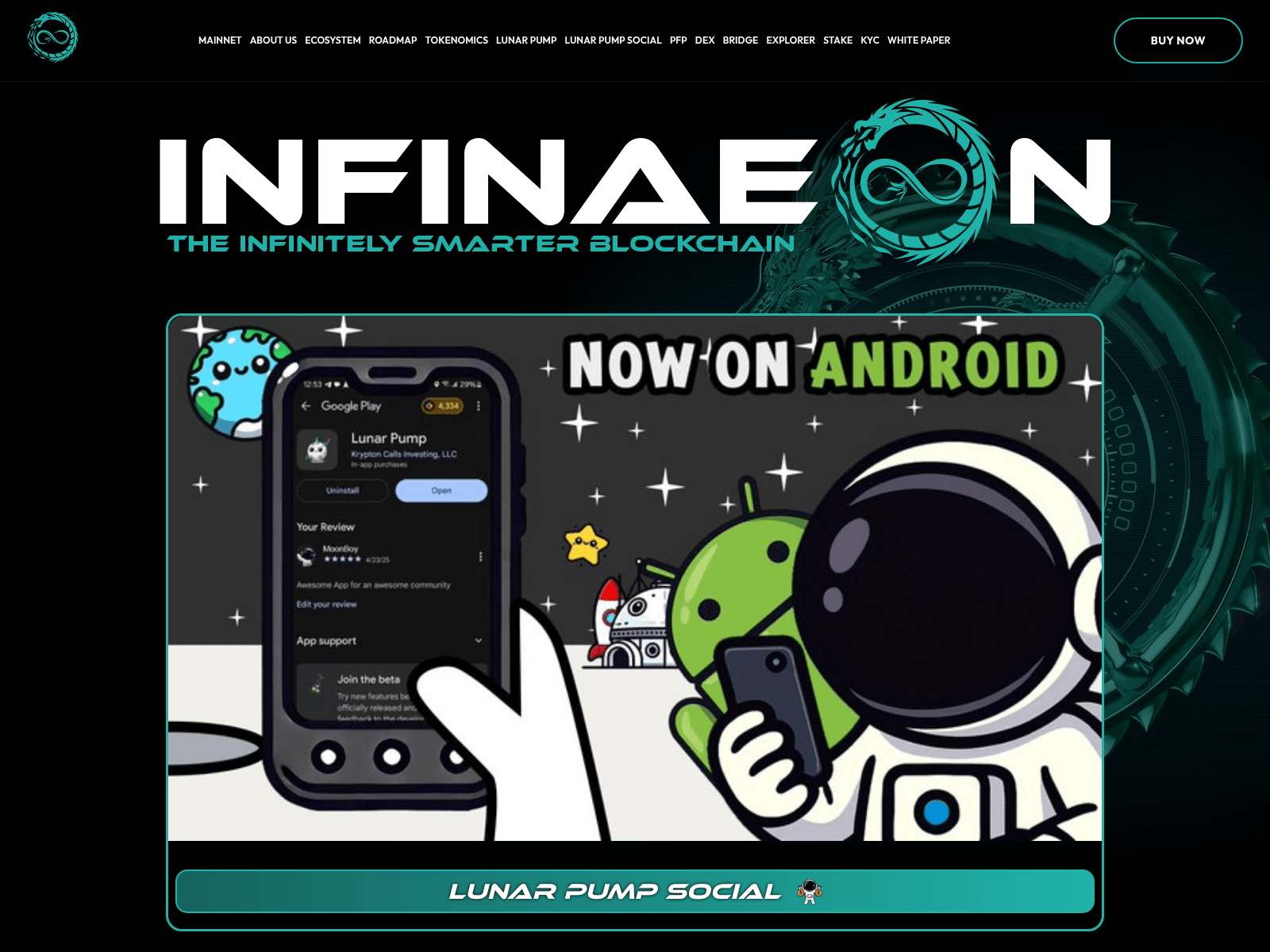 Screenshot of infinaeon.com
