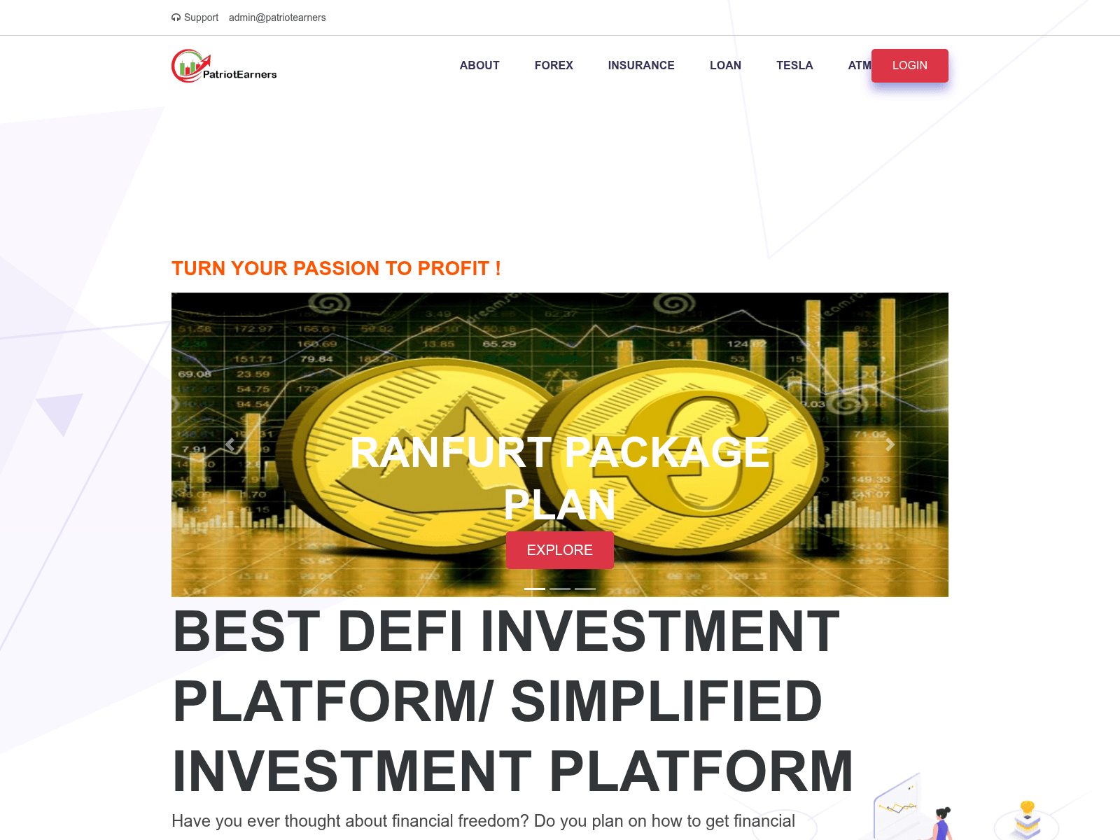 Screenshot of patriotearners.com