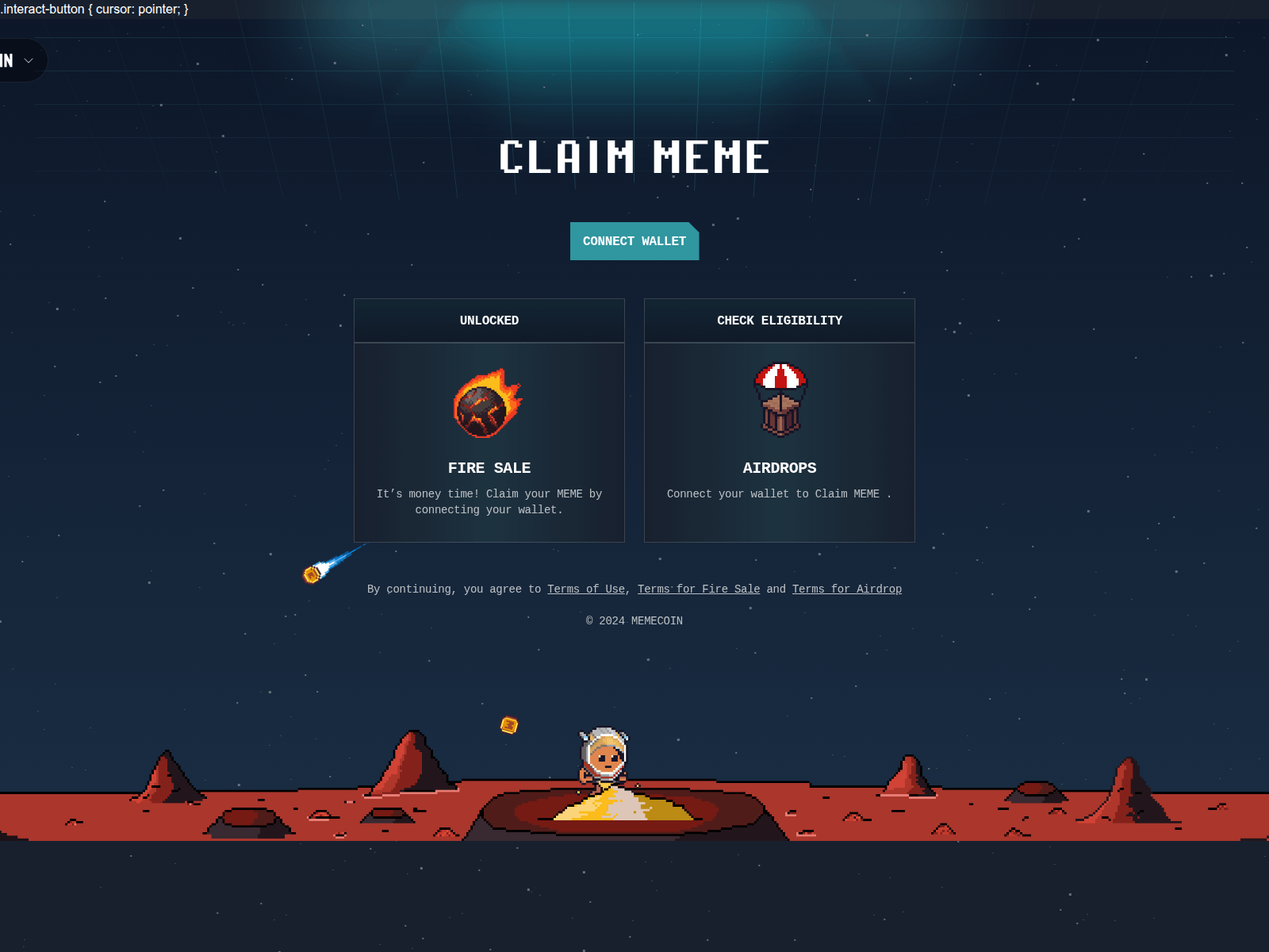 Screenshot of memecoinairdrop.lol