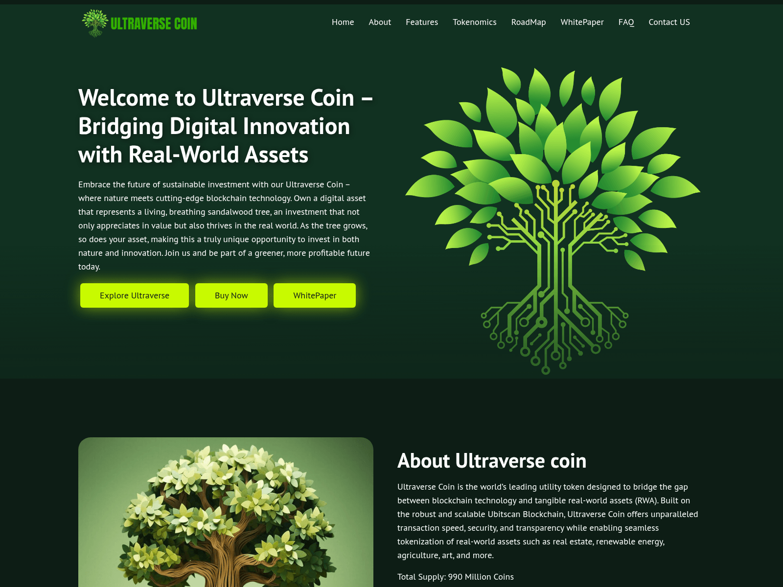 Screenshot of ultraversecoin.com