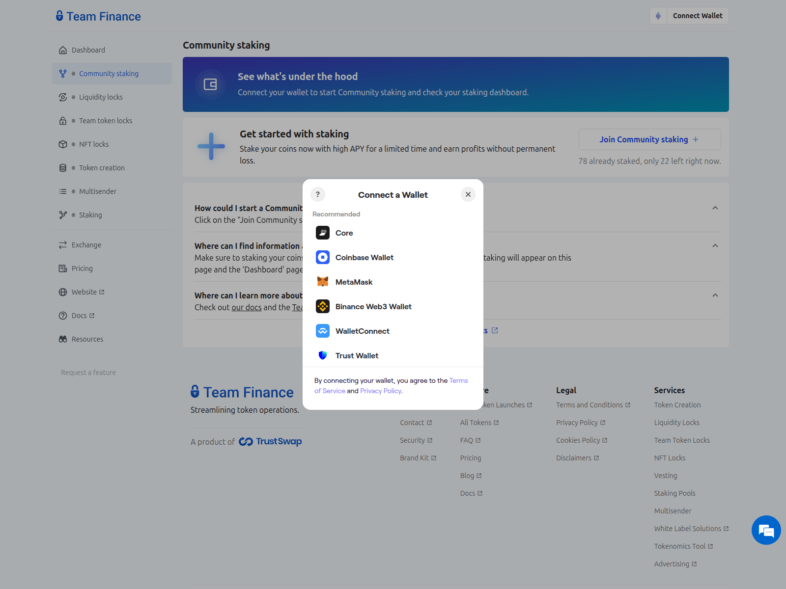 Screenshot of staking-community.app