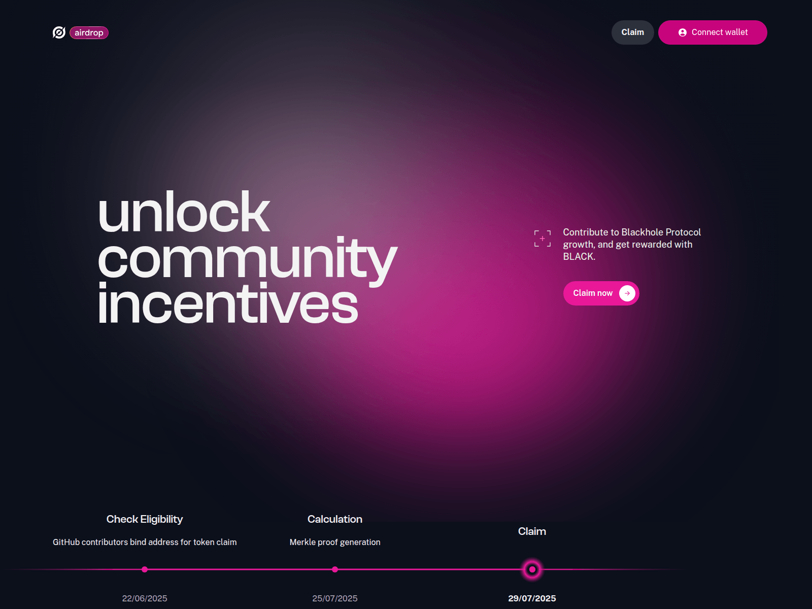 Screenshot of blackholeprotocol.org