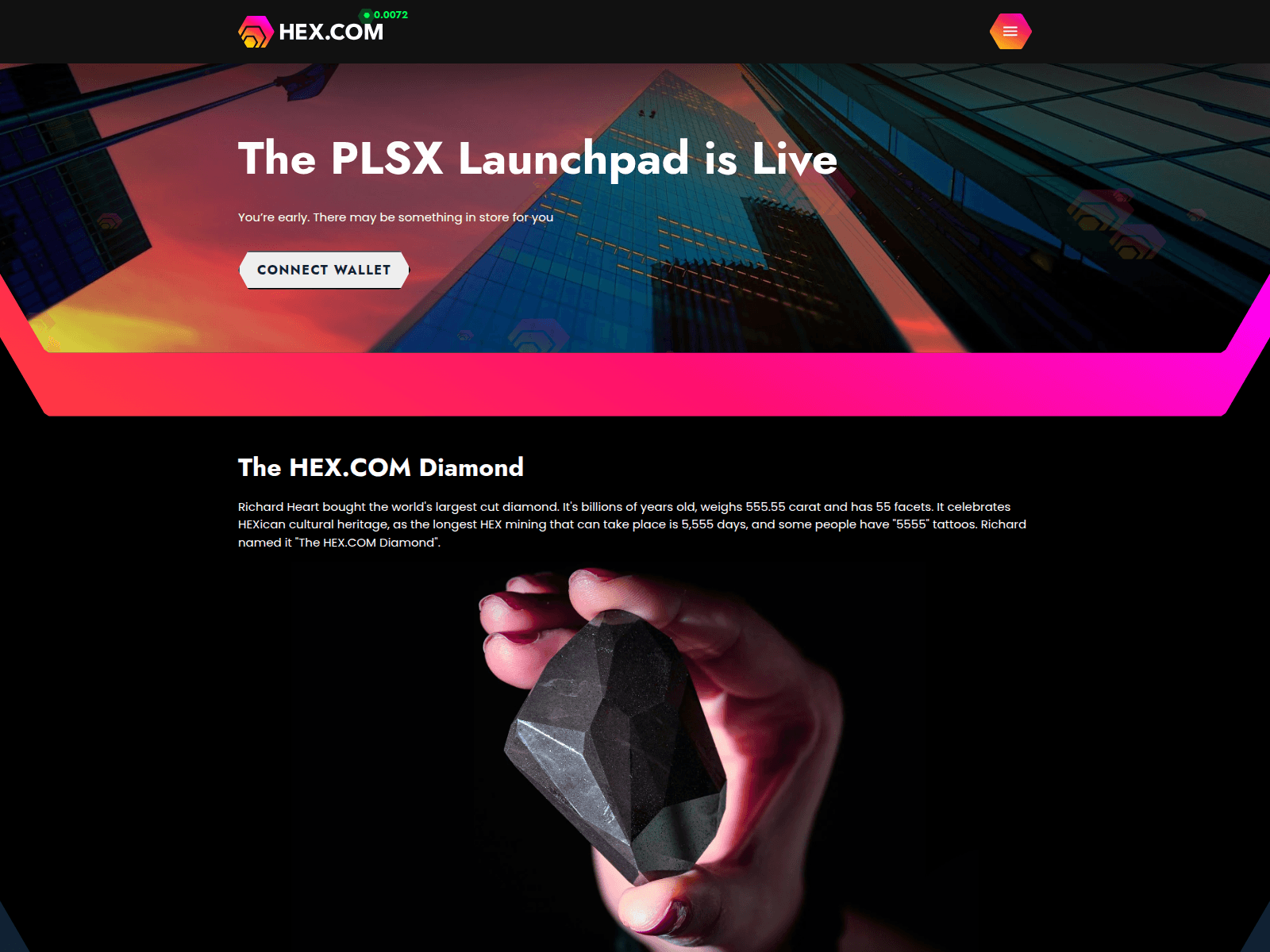 Screenshot of launchpad-hex.xyz