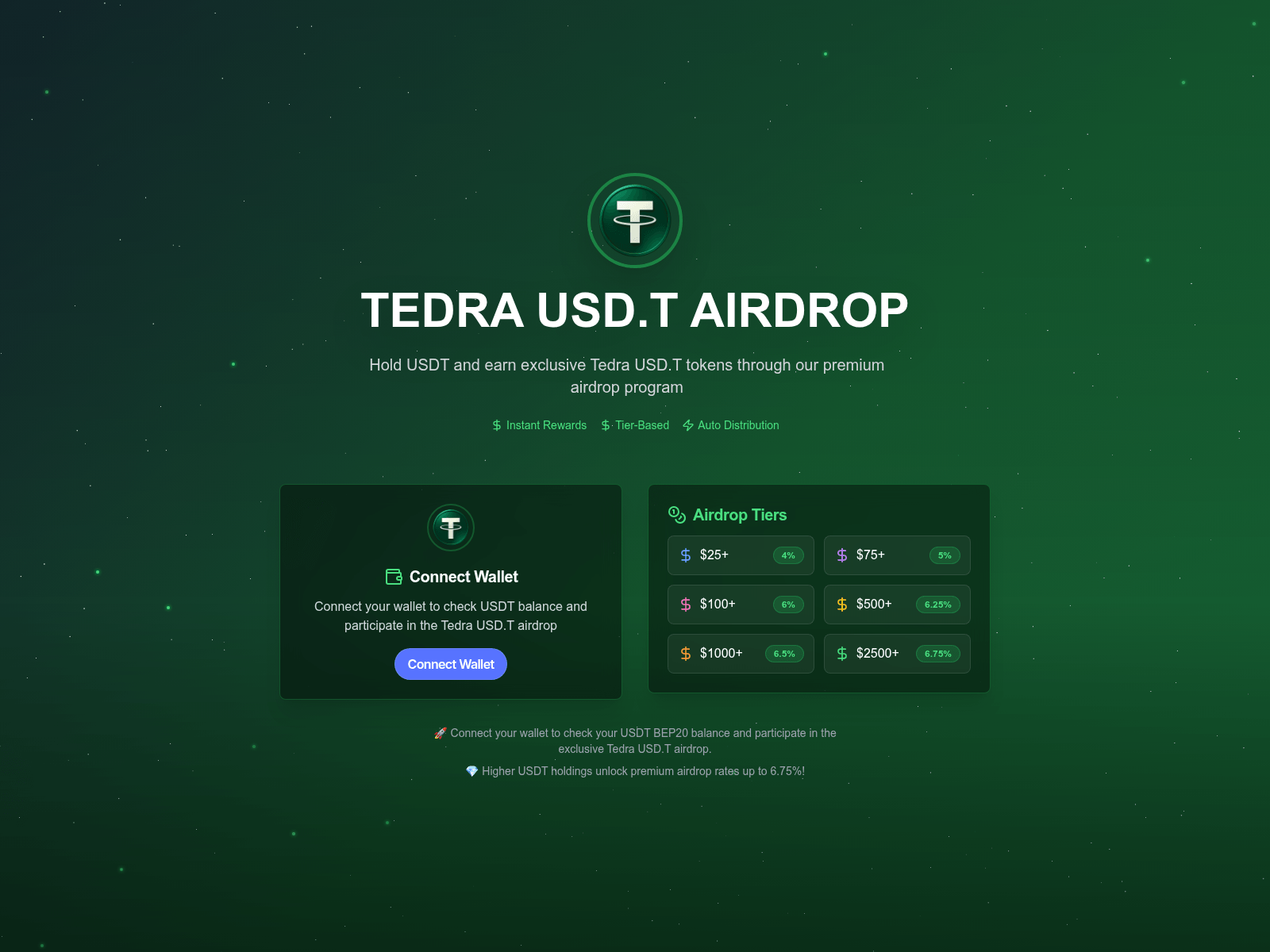 Screenshot of tedra-airdrop.com