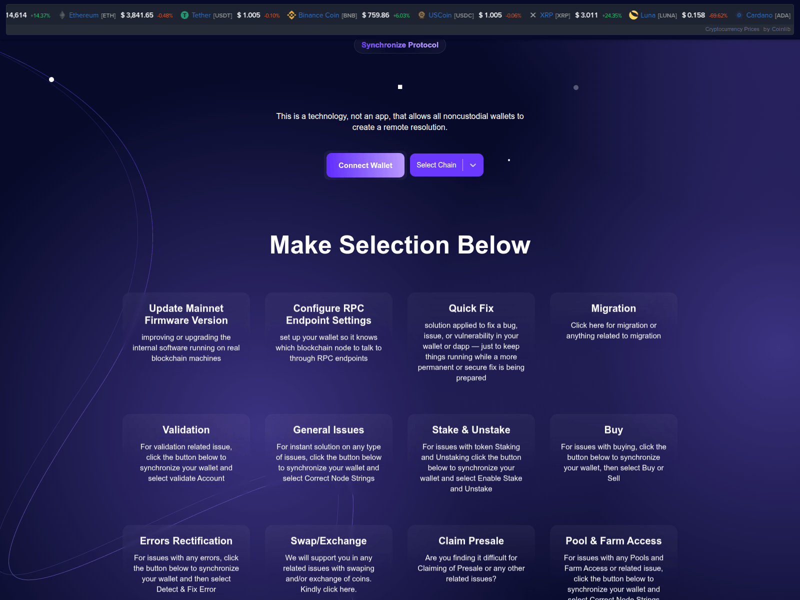 Screenshot of allchain-dappresolution.org