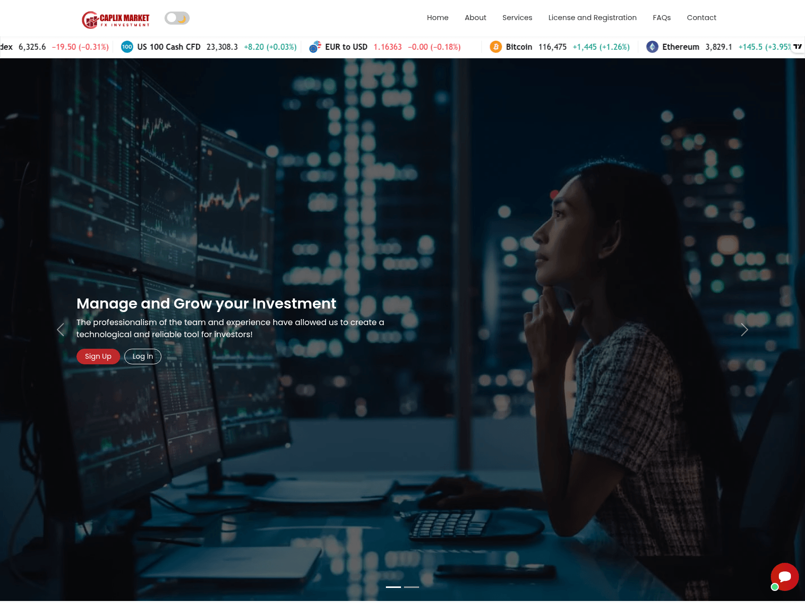 Screenshot of caplixmarkets.com