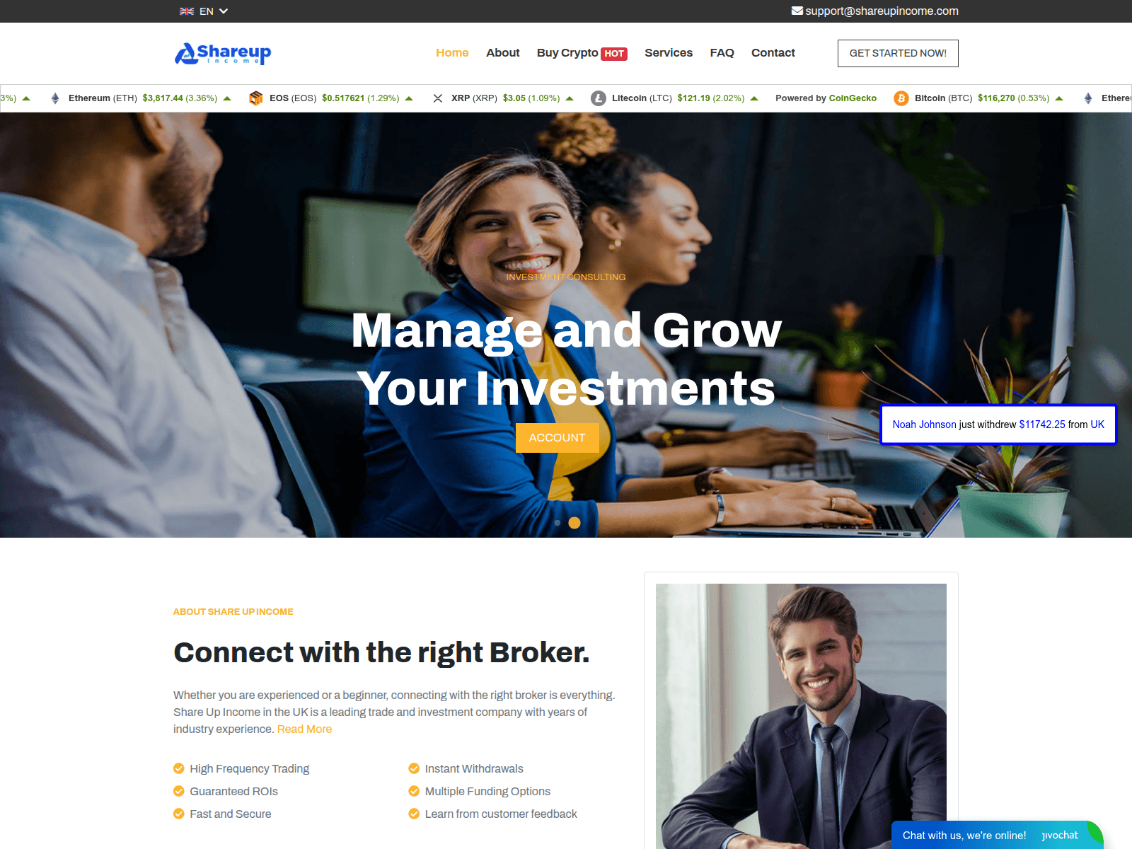 Screenshot of shareupincome.com