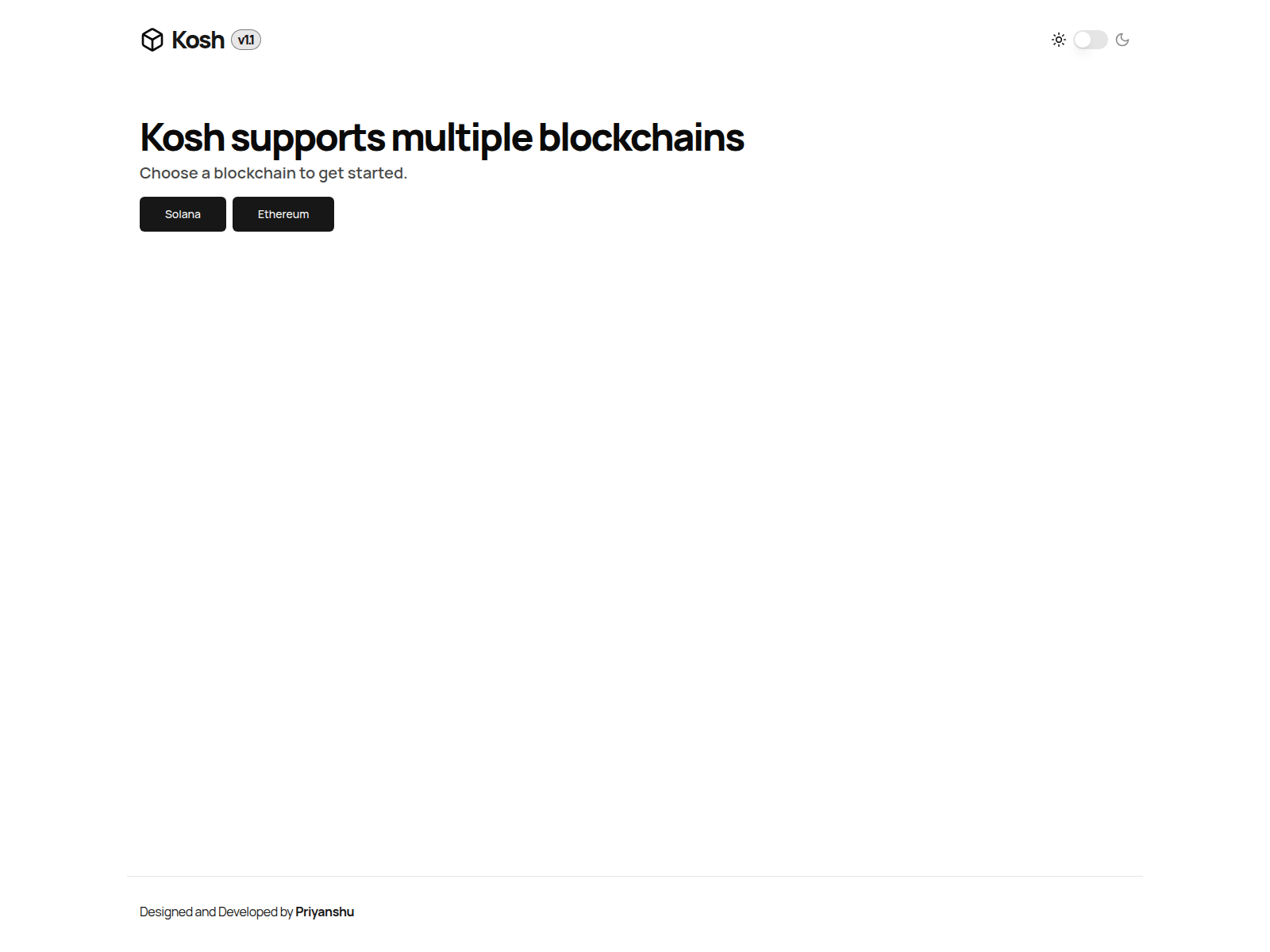 Screenshot of kosh-wallet.vercel.app