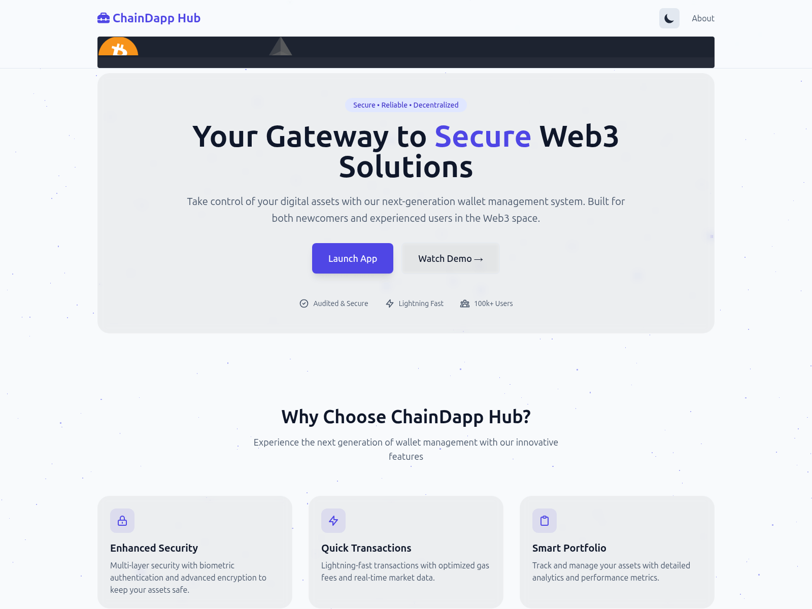 Screenshot of chaindapphub.xyz