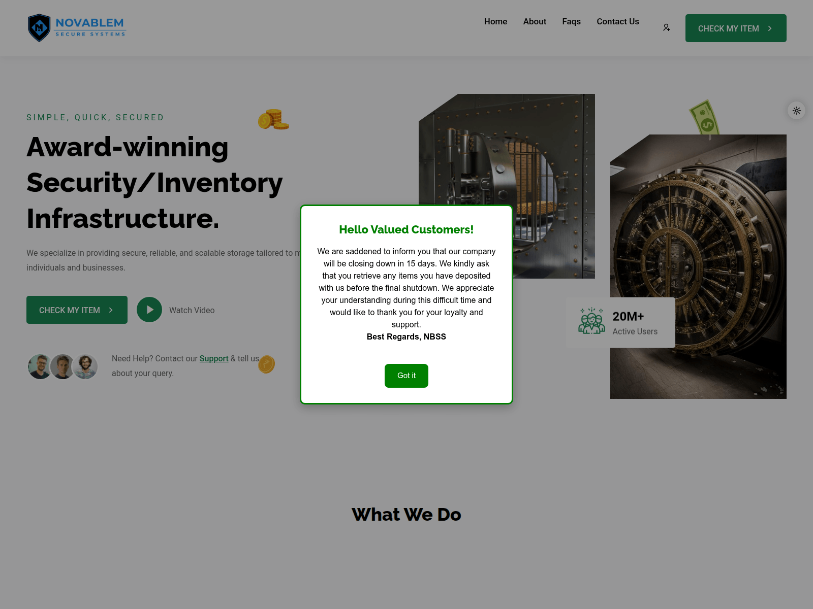 Screenshot of novablemsecuresystem.com