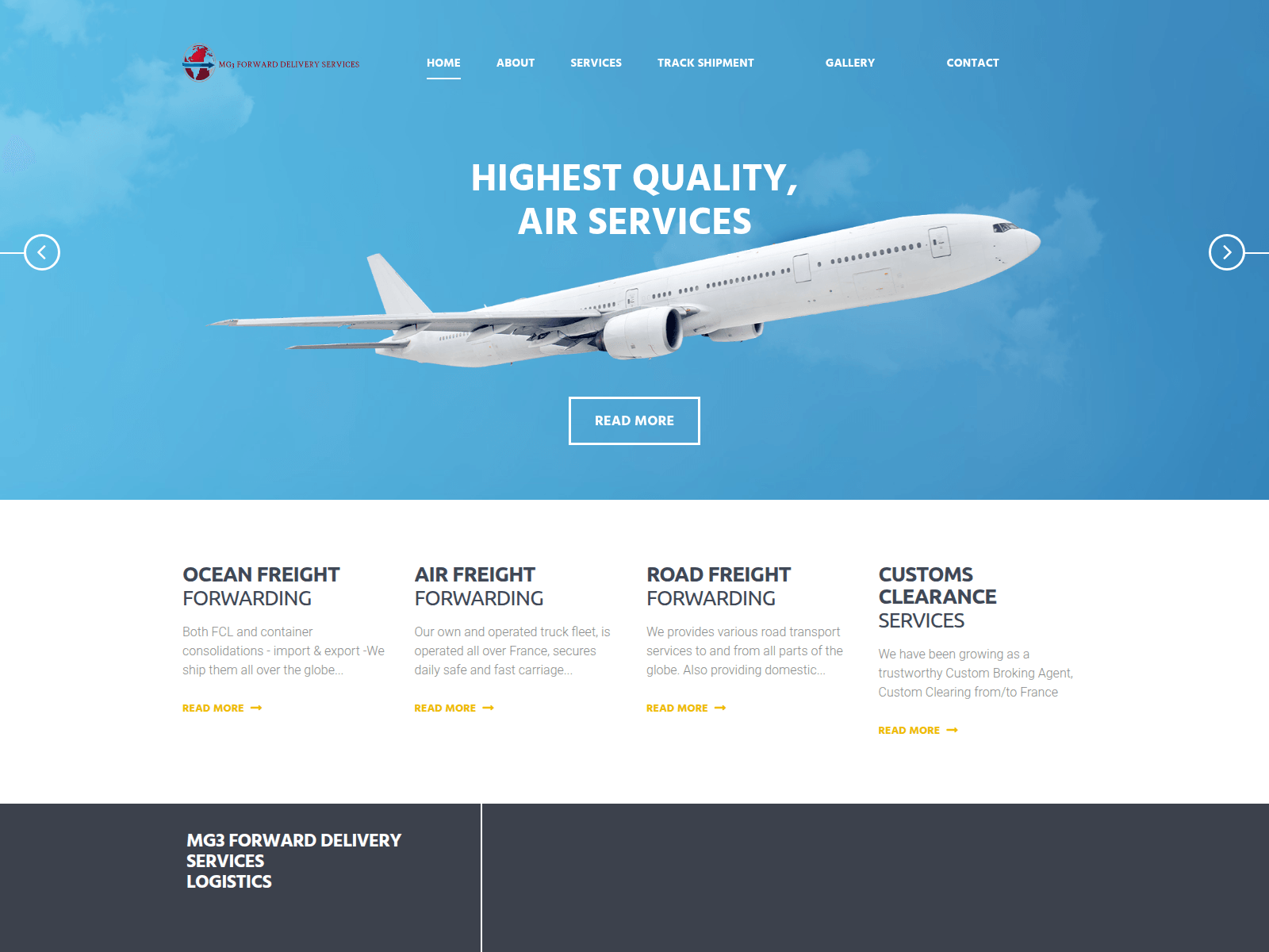 Screenshot of mg3forwarddeliveryservices.com.almerafininstitution.com