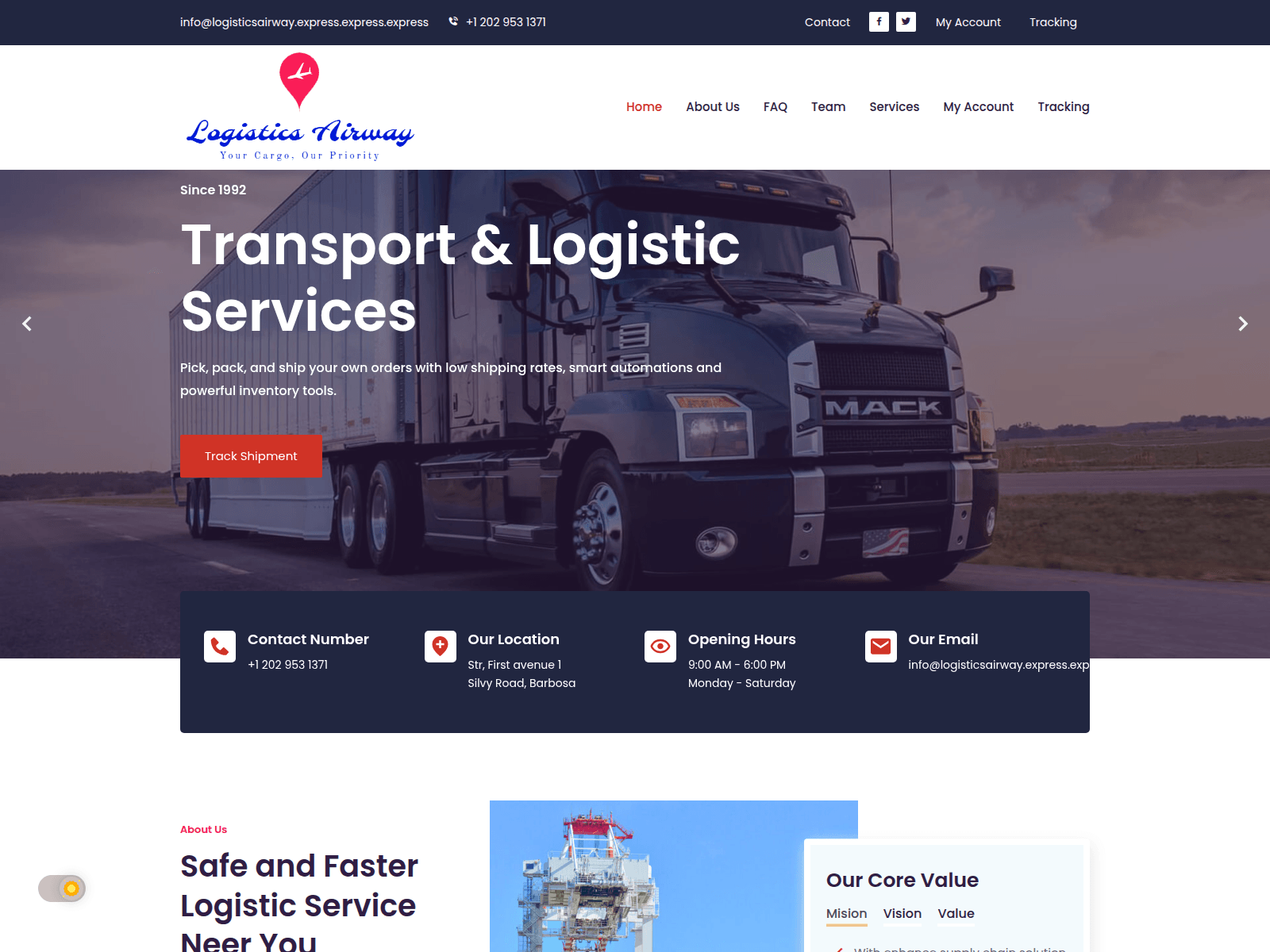 Screenshot of logisticsairway.express