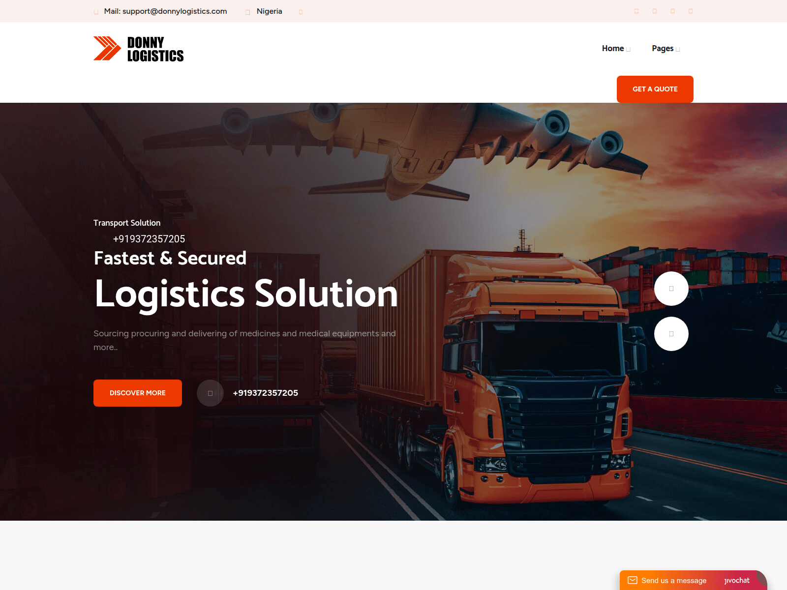 Screenshot of donnylogistics.com