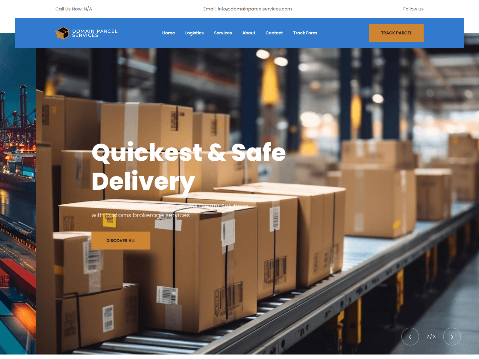 Screenshot of domainparcelservices.com