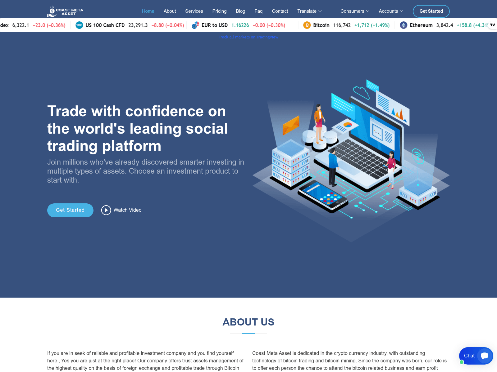 Screenshot of coastmetasset.com