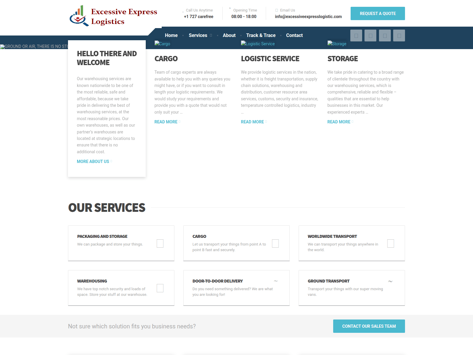 Screenshot of excessiveexpresslogistic.com