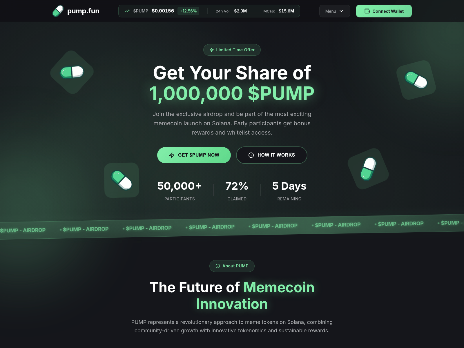 Screenshot of token.xpumps.fun