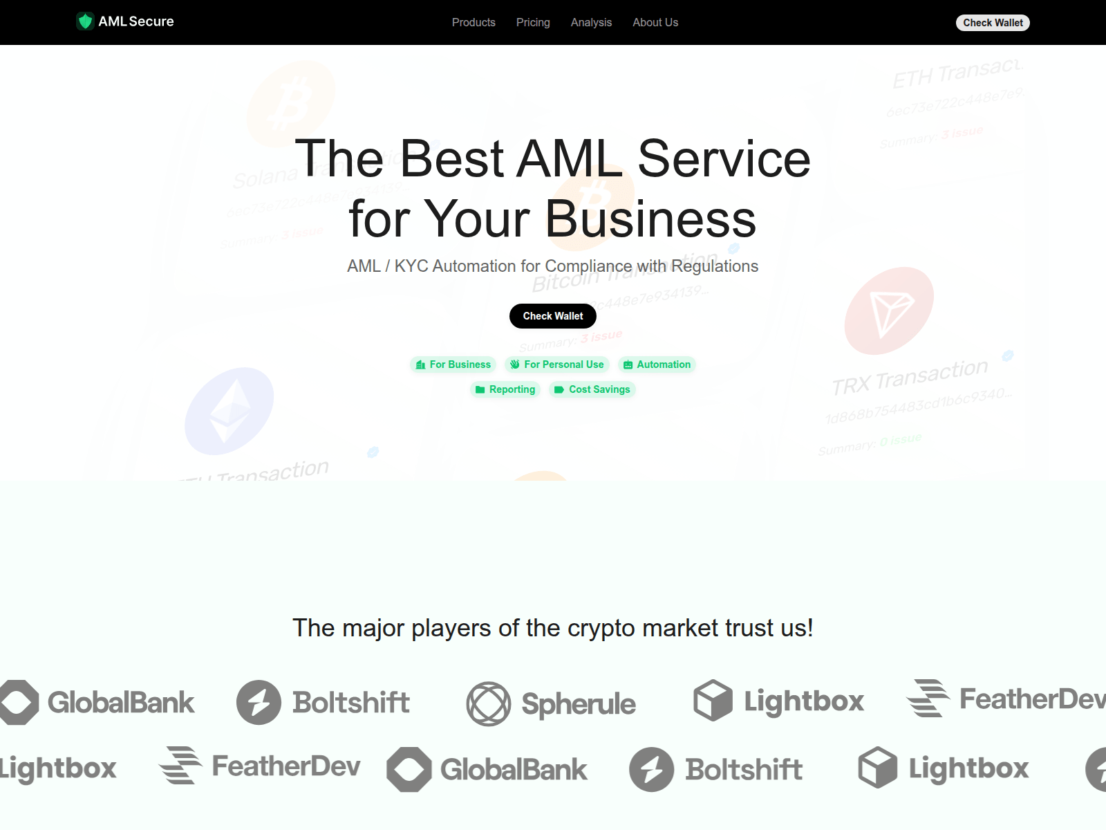 Screenshot of amlverify.live