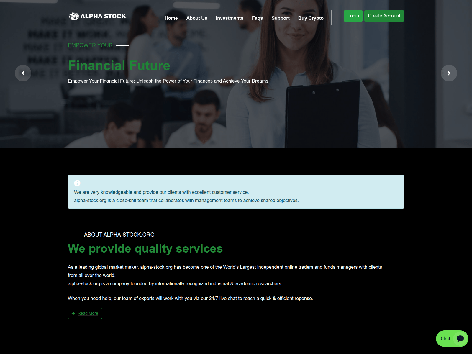 Screenshot of alpha-stock.org