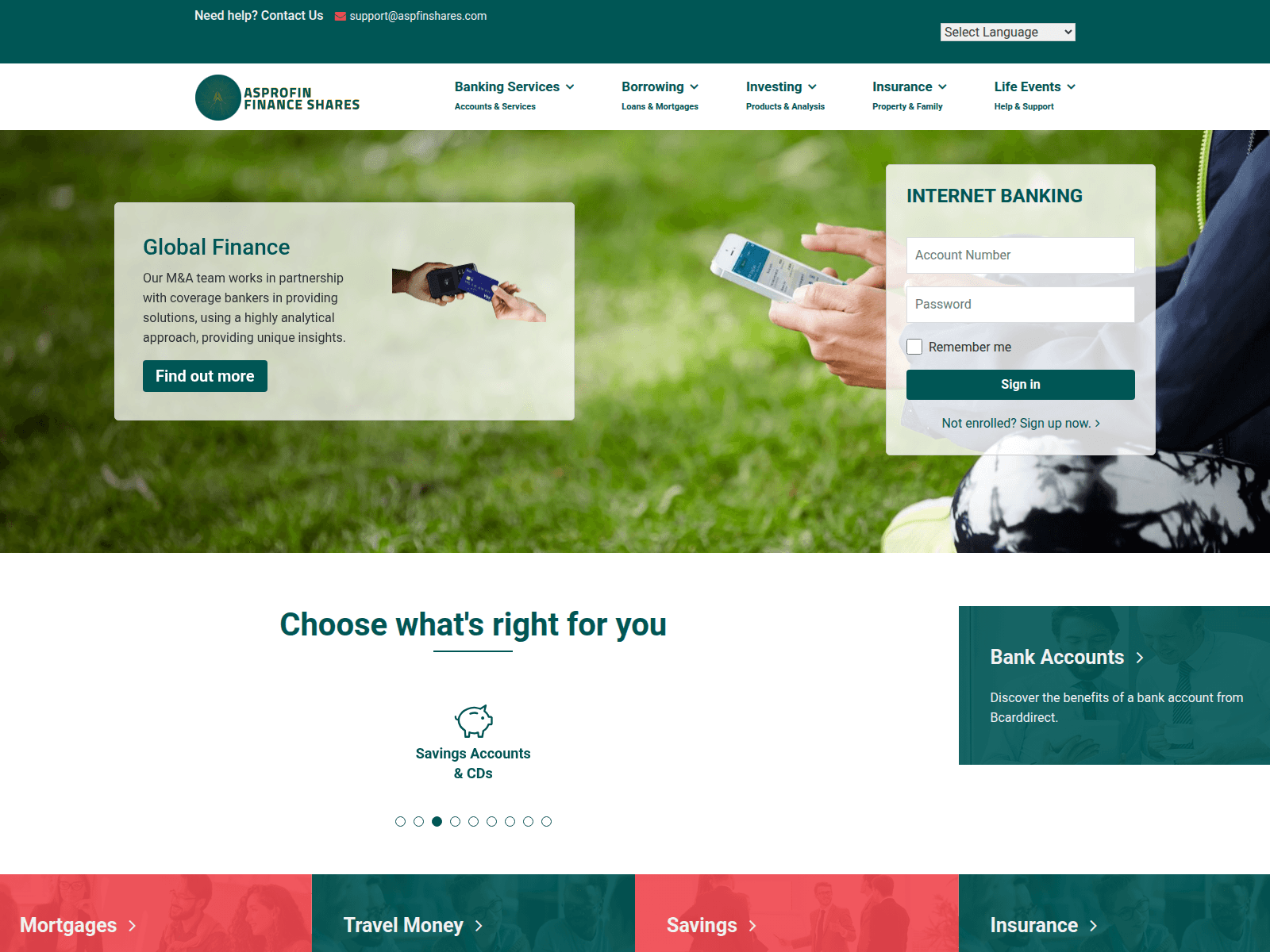 Screenshot of aspfinshares.com