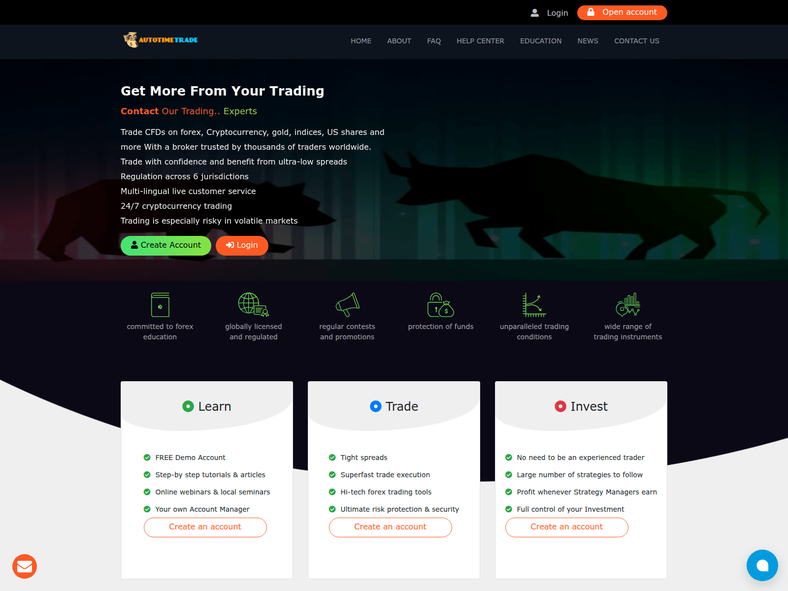 Screenshot of autotimetrade.com