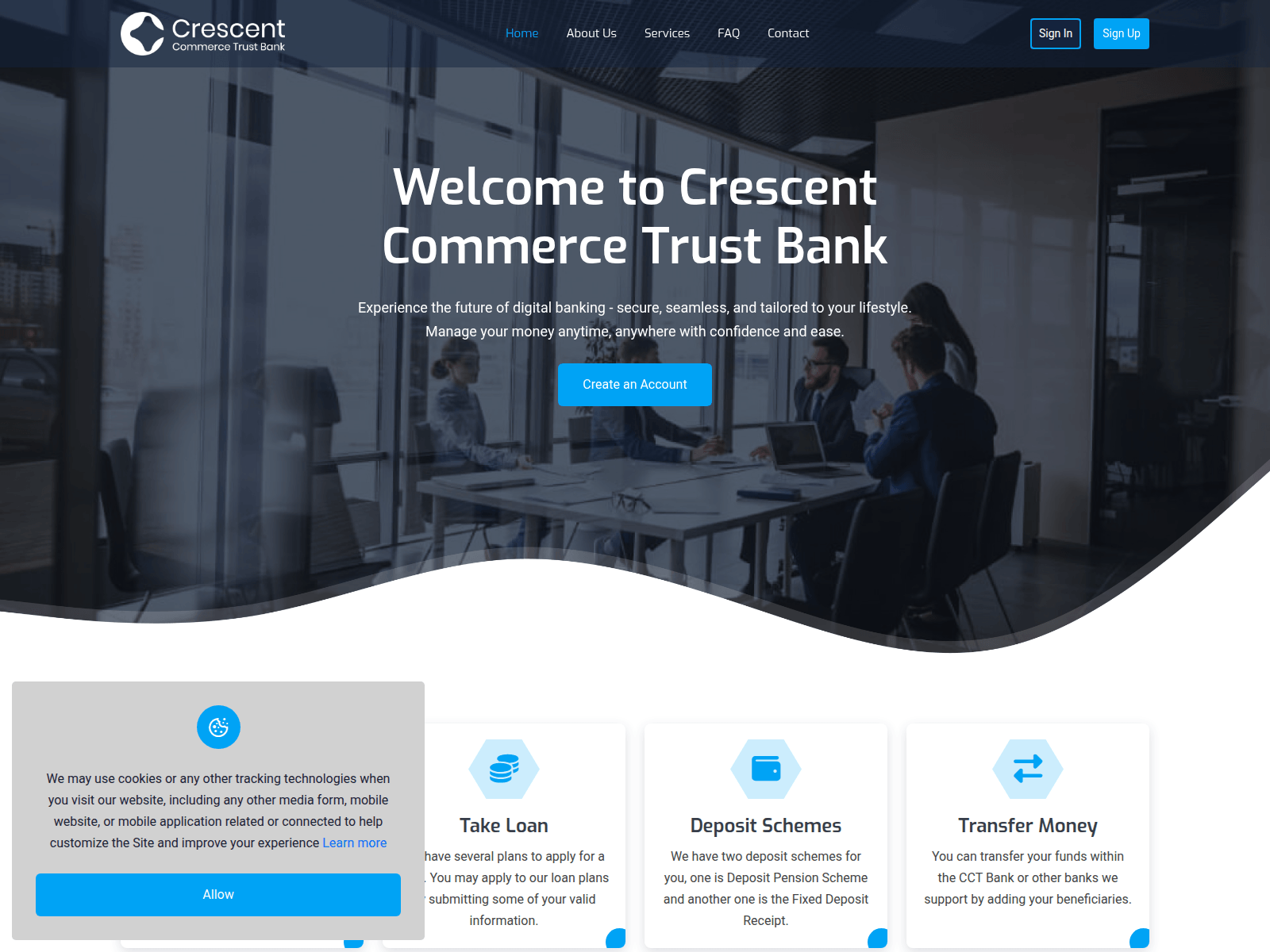 Screenshot of crescentcommercetrust.com