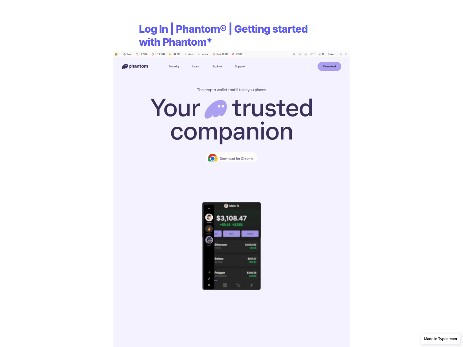 Screenshot of sso-phantom-com-x-auth-me.typedream.app