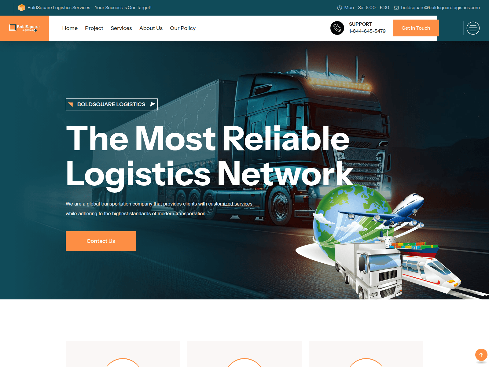 Screenshot of boldsquarelogistics.com