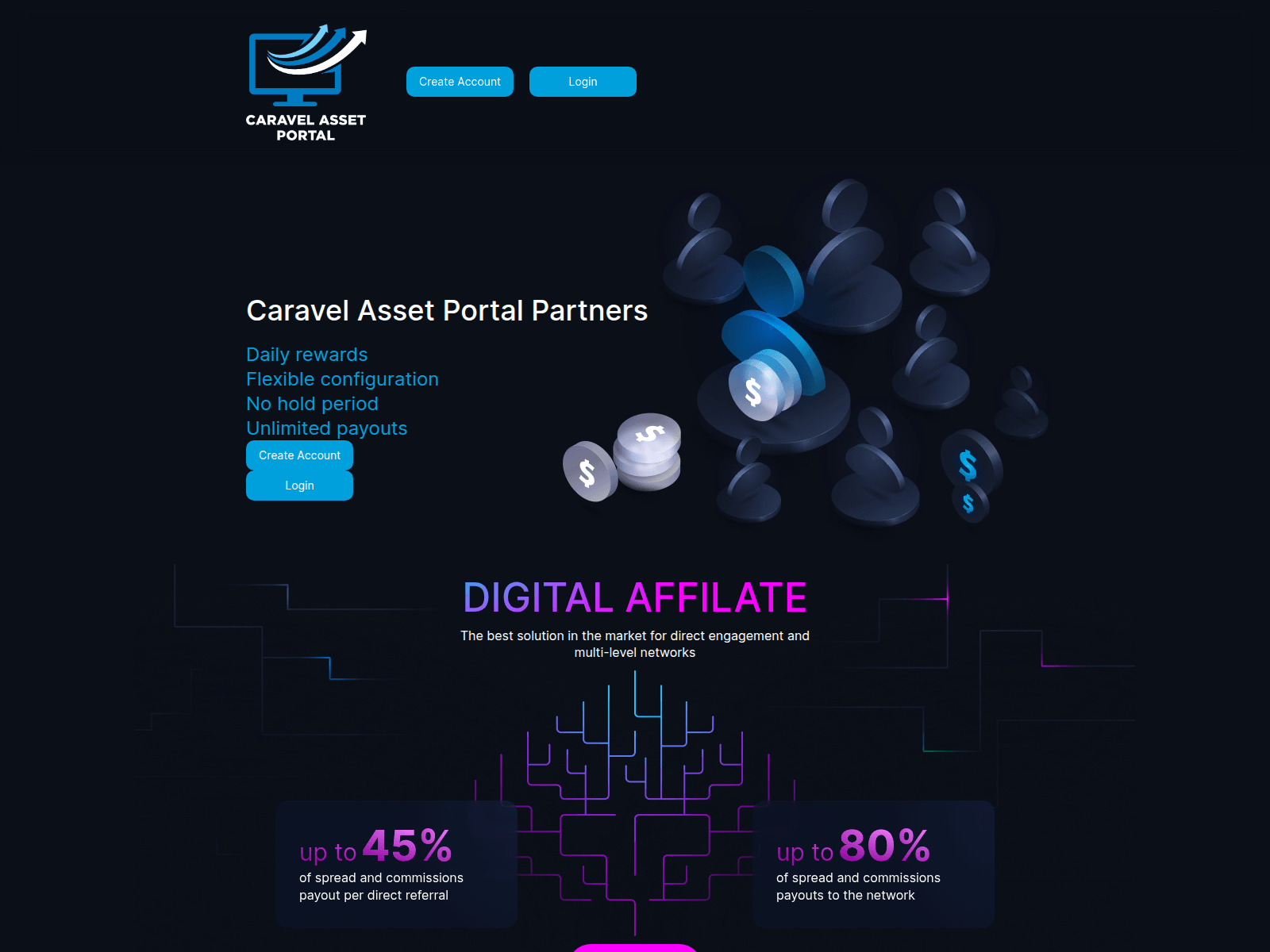 Screenshot of caravelassetportal.com