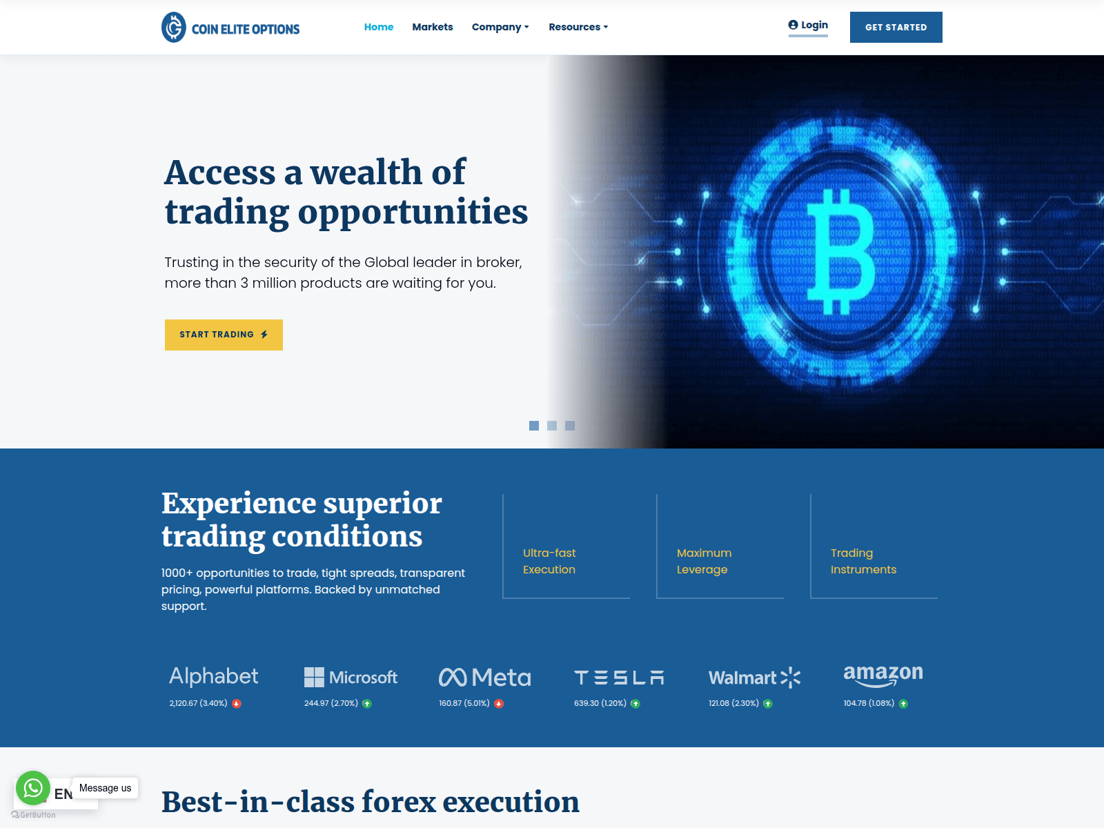 Screenshot of coineliteoptions.com