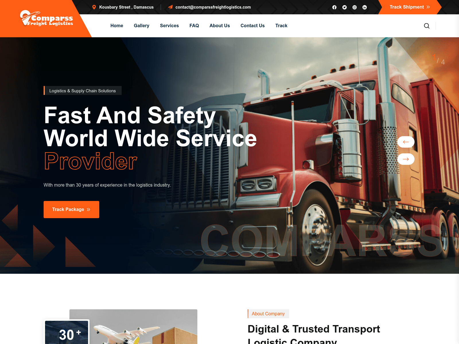 Screenshot of comparssfreightlogistics.com