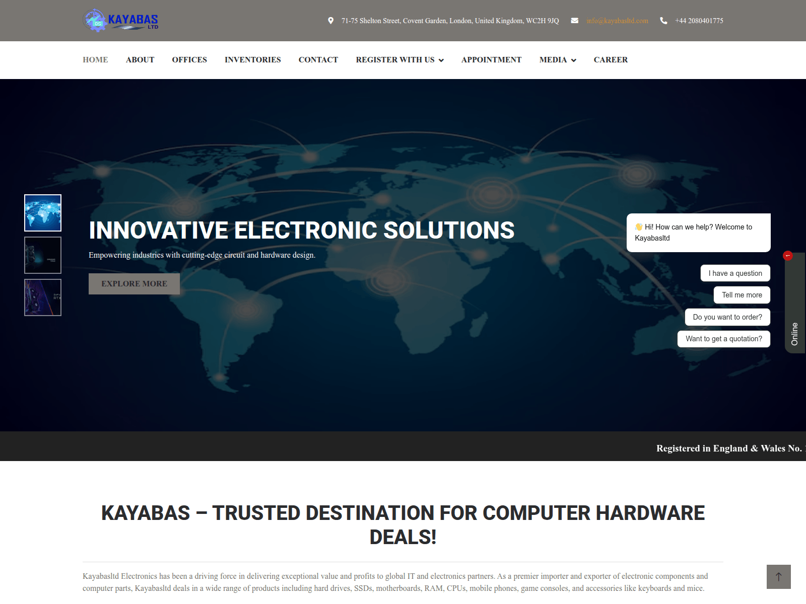 Screenshot of kayabasltd.com