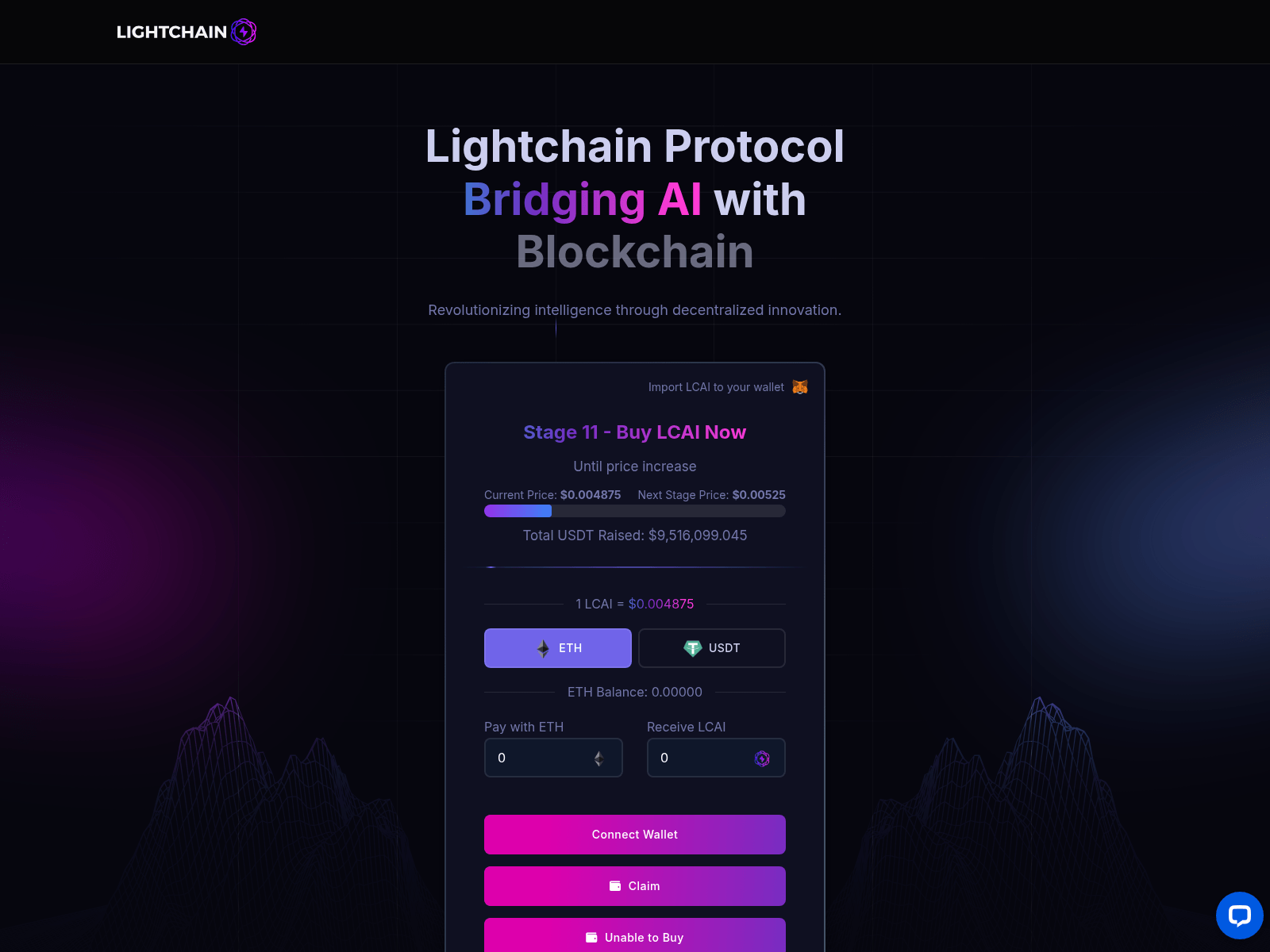 Screenshot of lightchain-lcal.com