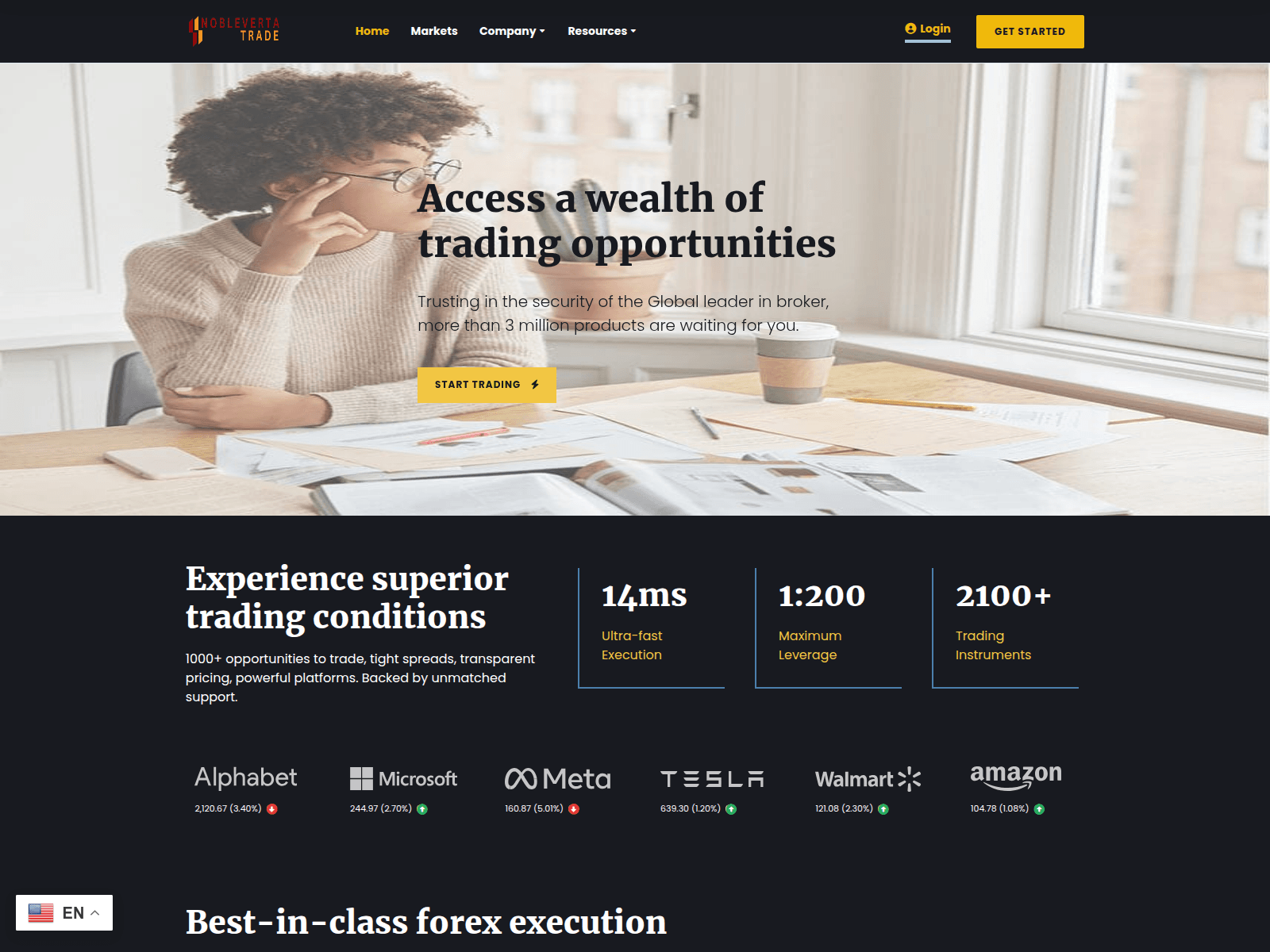 Screenshot of noblevertatrade.com