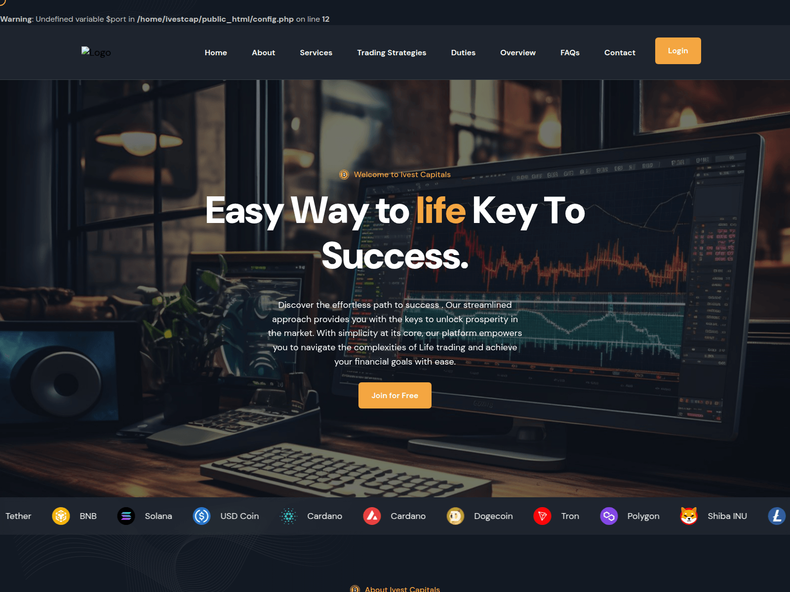 Screenshot of ivestcapitals.com