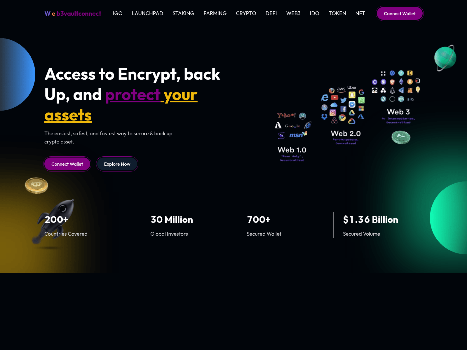 Screenshot of web3vaultconnect.com