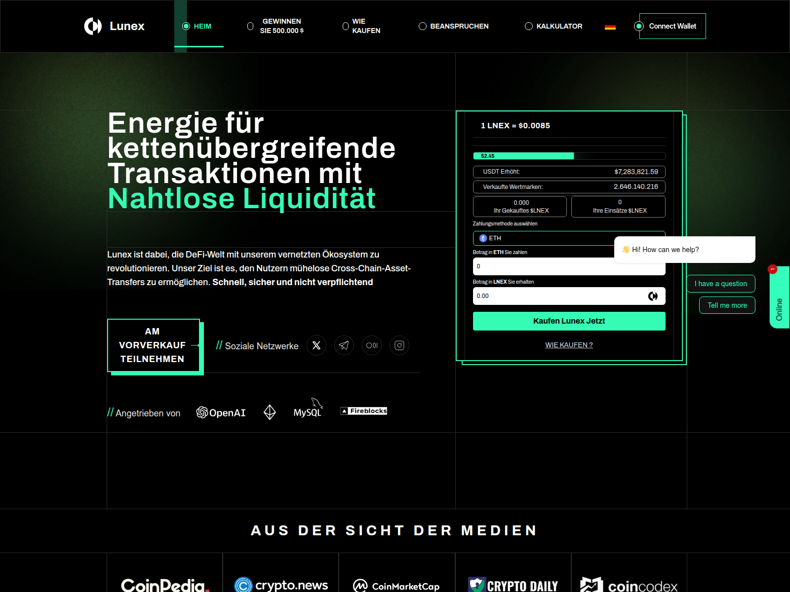 Screenshot of lunexnetwork.com
