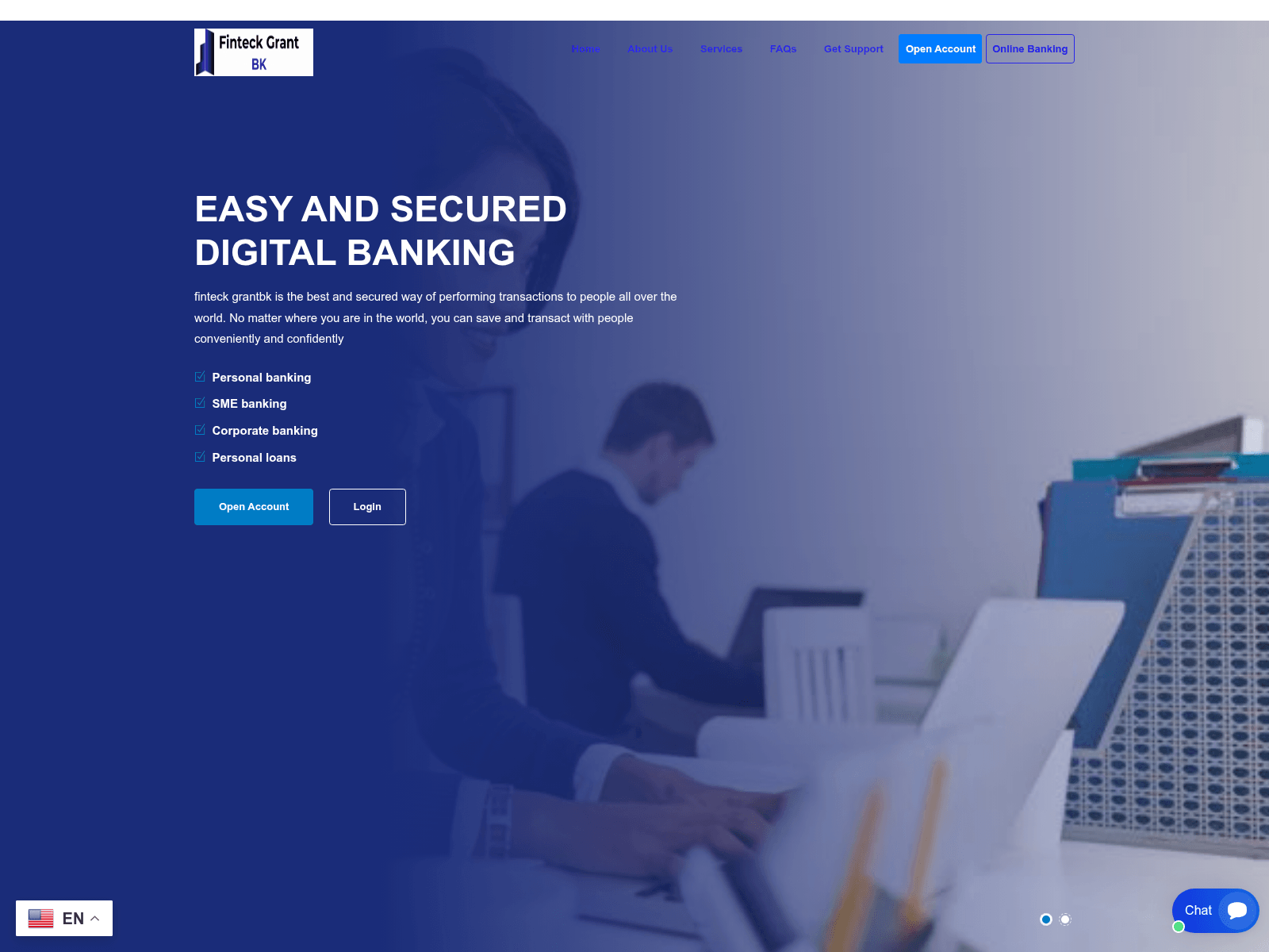 Screenshot of finteckgrantbk.xyz