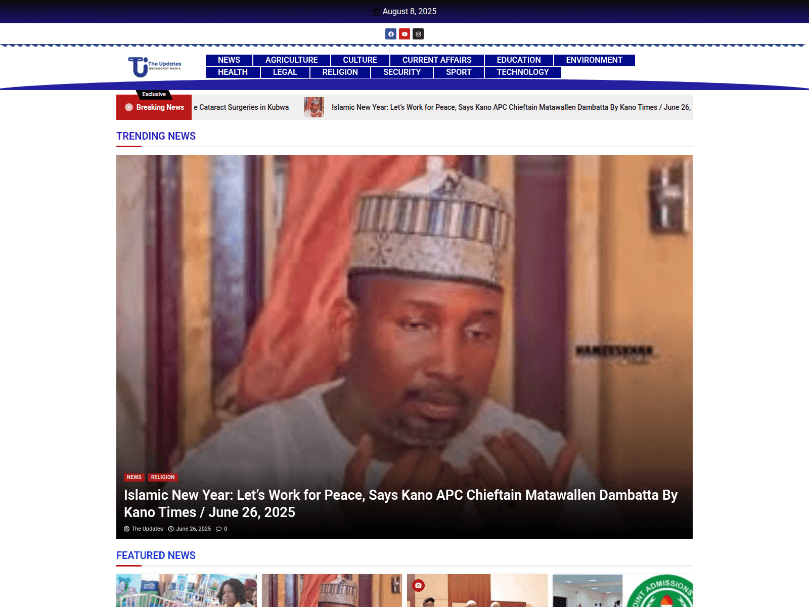 Screenshot of theupdates.com.ng